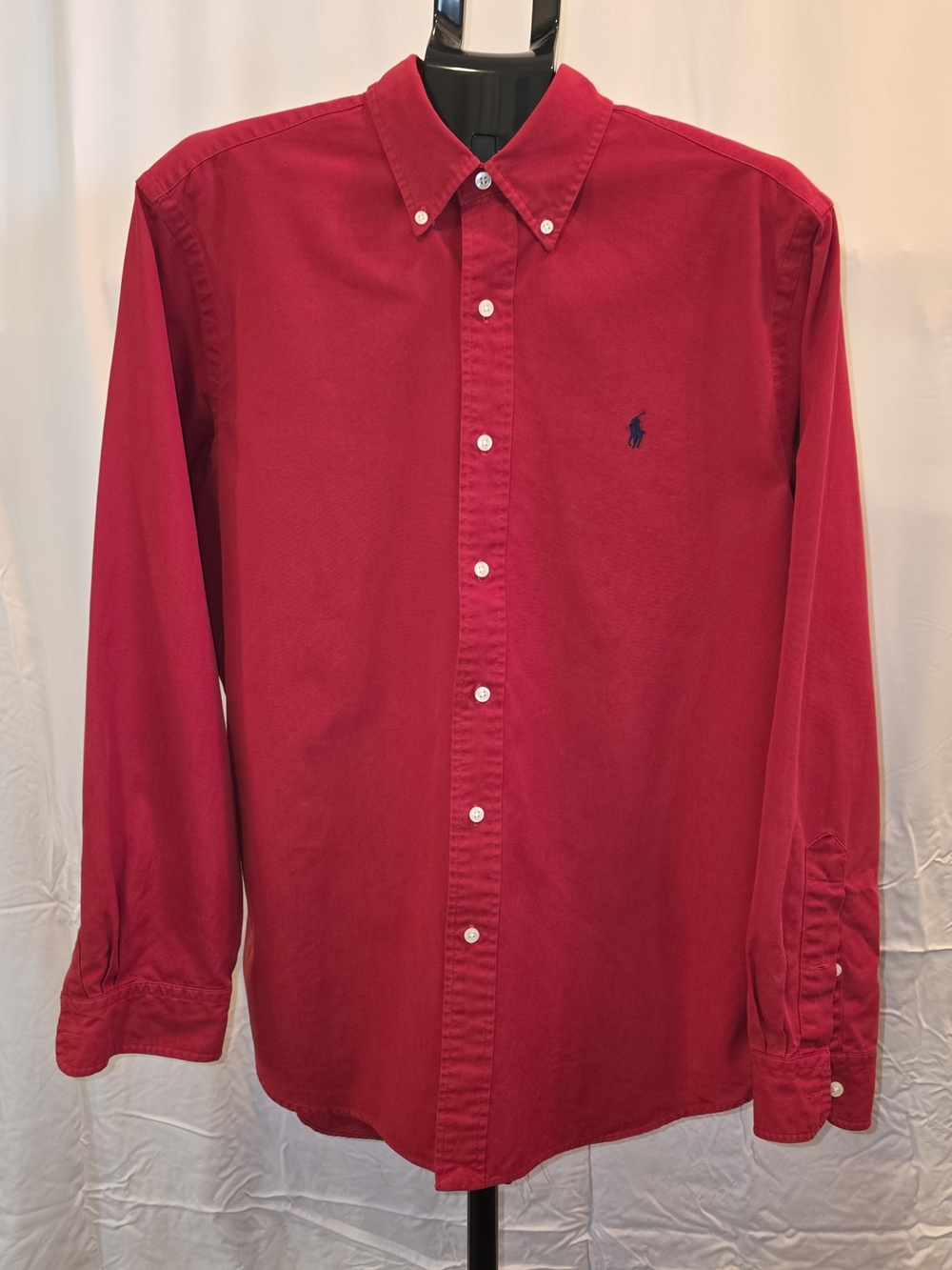 Ralph Lauren Men’s Crimson Button-Down Shirt with Navy Pony